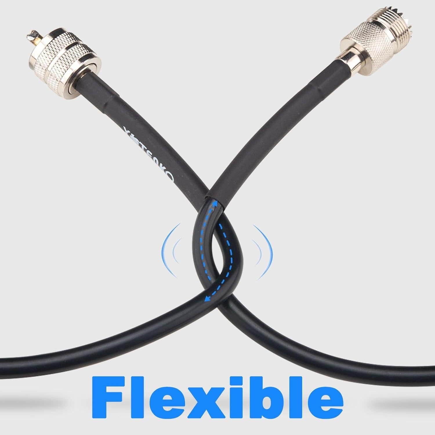 Cable Coaxial RG8X 1ft YovKiss - 3 Cables PL259 a SO239