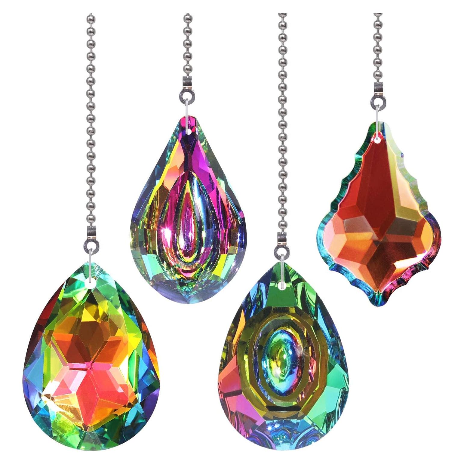 Cadena de Tirar de Ventilador de Techo Longsheng 50 cm Cristal Arcoíris