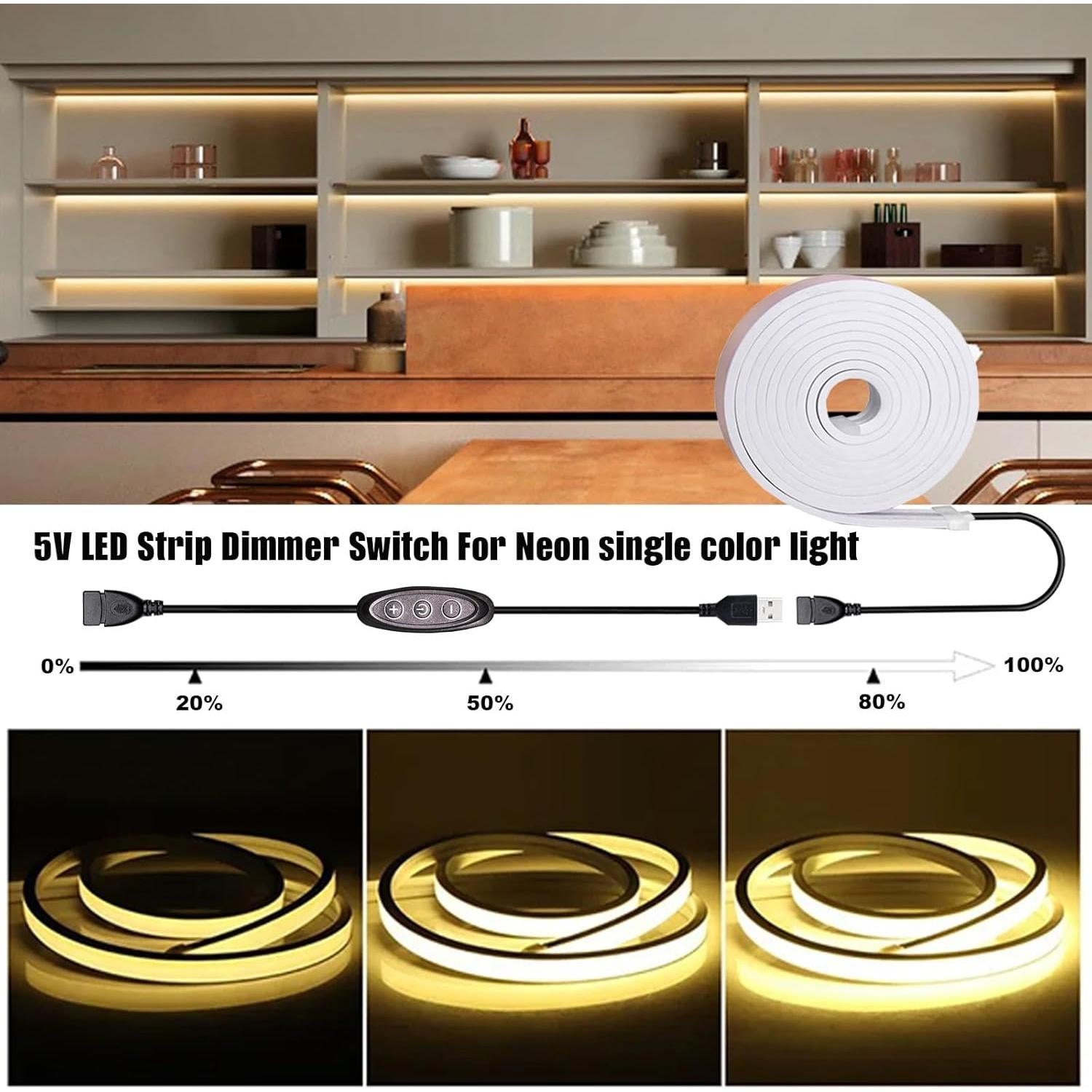 Interruptor Regulador LED USB 5V GXILEE - 10 Velocidades, Paquete de 2