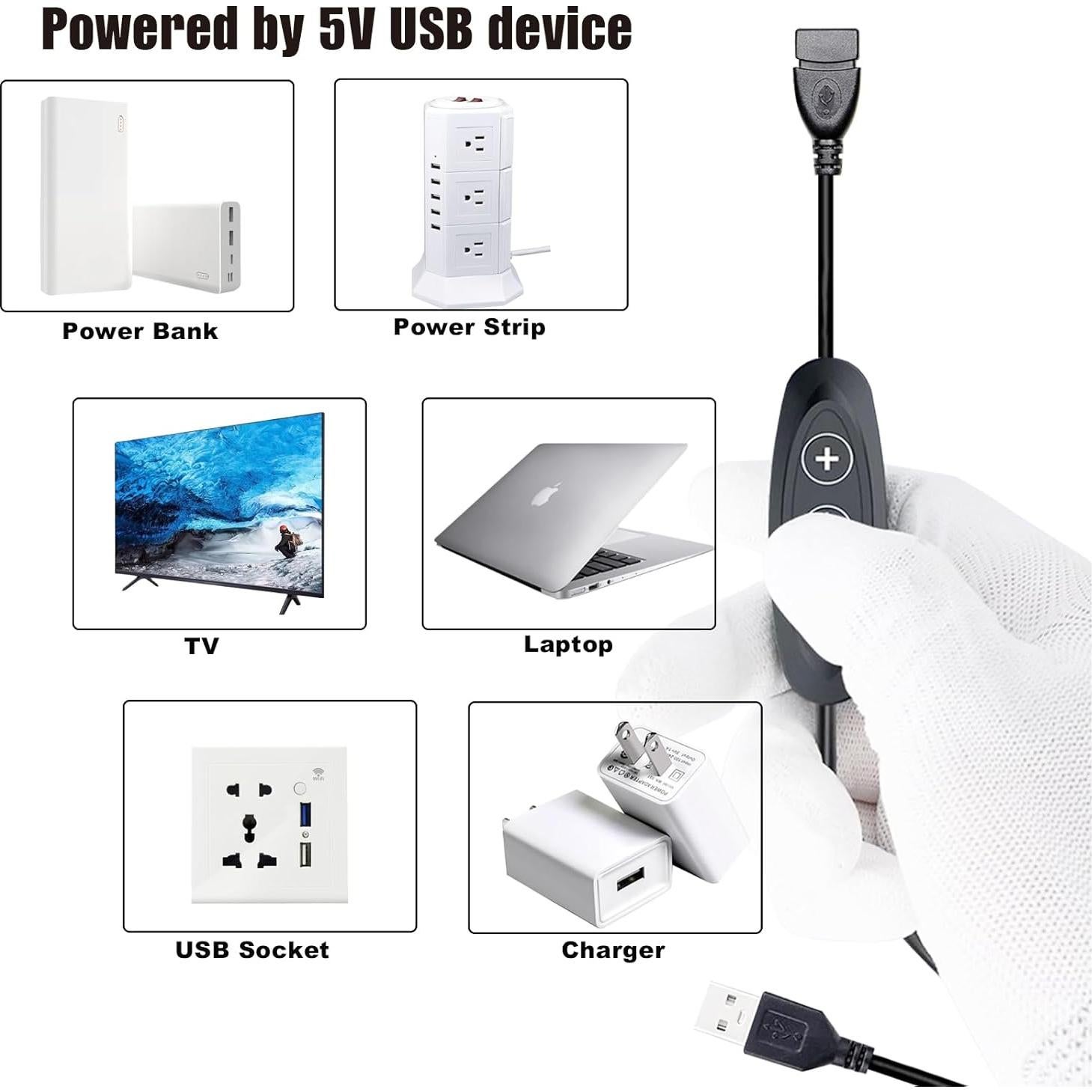 Interruptor Regulador LED USB 5V GXILEE - 10 Velocidades, Paquete de 2