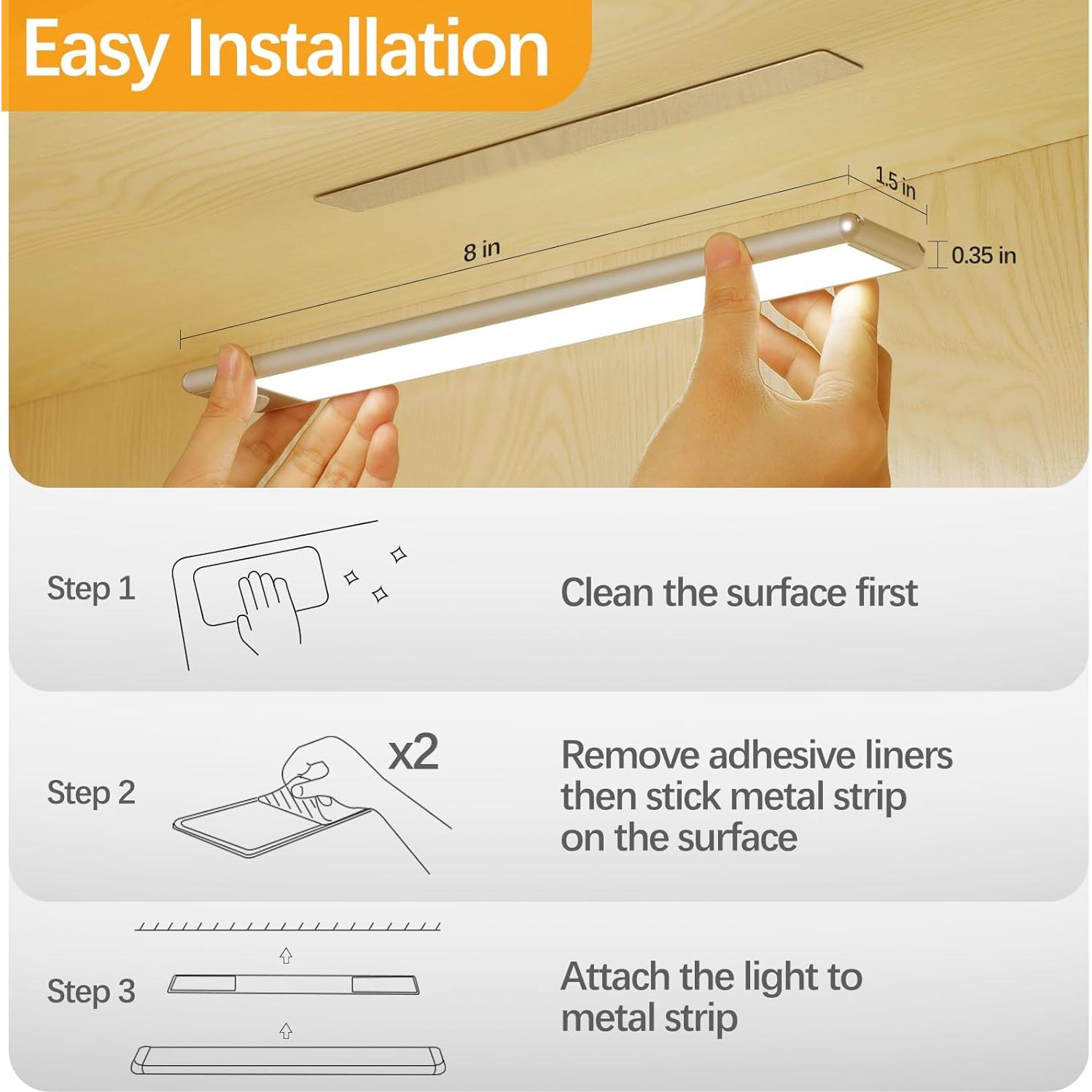 Luces LED de Sensor de Movimiento YLXS 30 LEDs Recargables 20cm