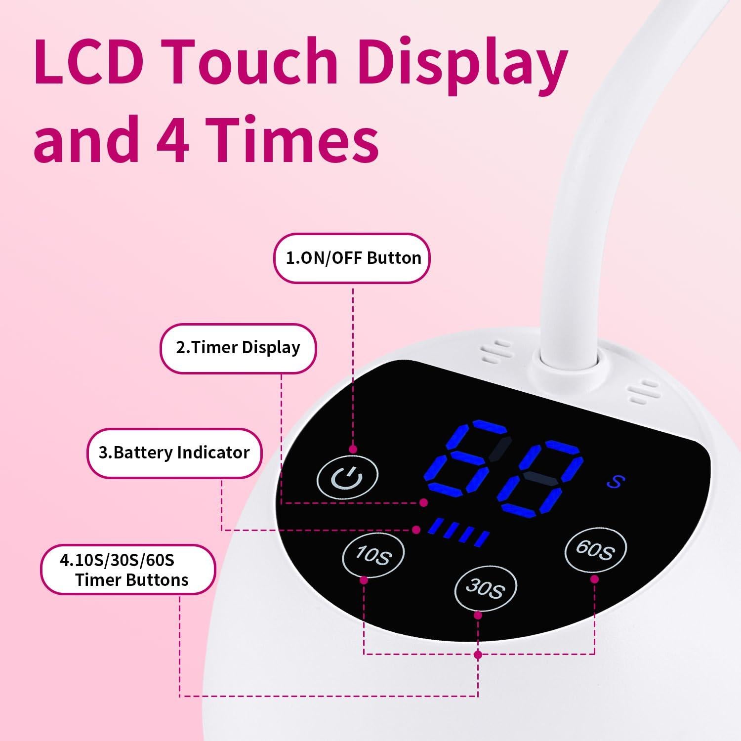 Lámpara UV para Uñas Kikugu M2 36W Inalámbrica con Temporizador