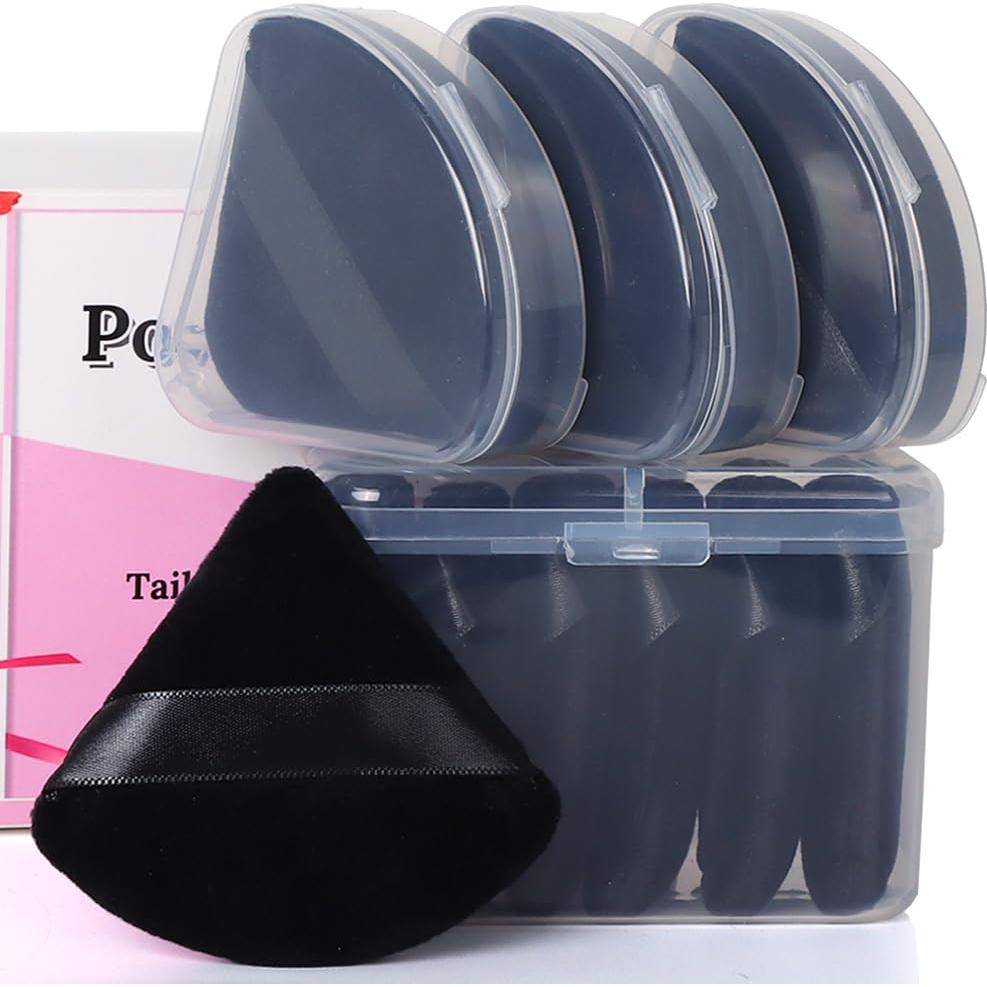 Esponjas Triangulares de Maquillaje Ocim - 10 Pcs, Negro