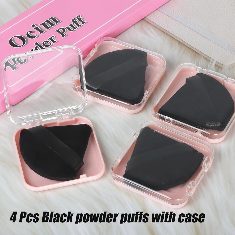 Puff de Polvo Facial Ocim 4 Pcs Velour Triangular Negro