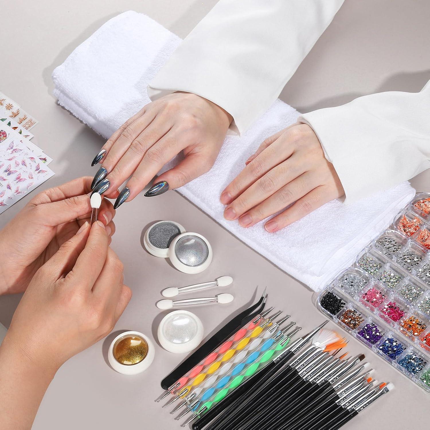 Kit de Arte de Uñas FANDAMEI con Pinceles y Decoraciones