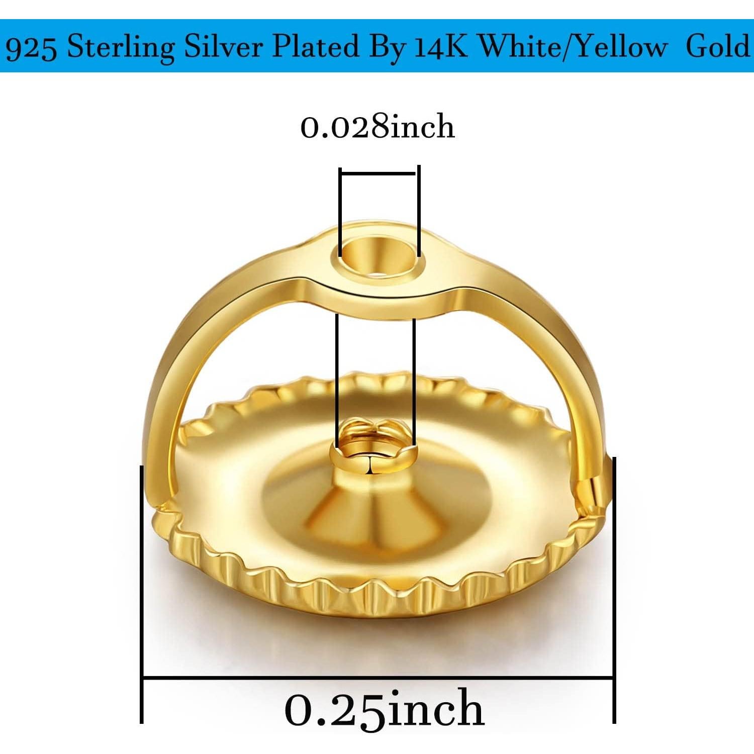 Respaldos de Aretes de Tornillo Catinee 14K Oro 2 Pares Hipoalergénicos
