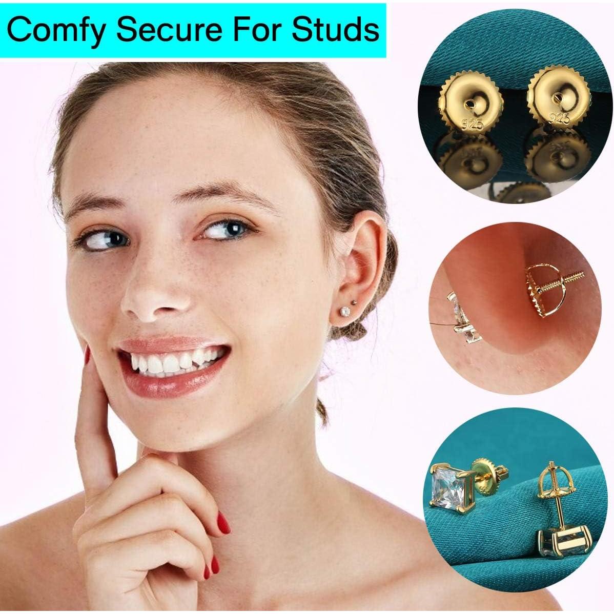 Respaldos de Aretes de Tornillo Catinee 14K Oro 2 Pares Hipoalergénicos