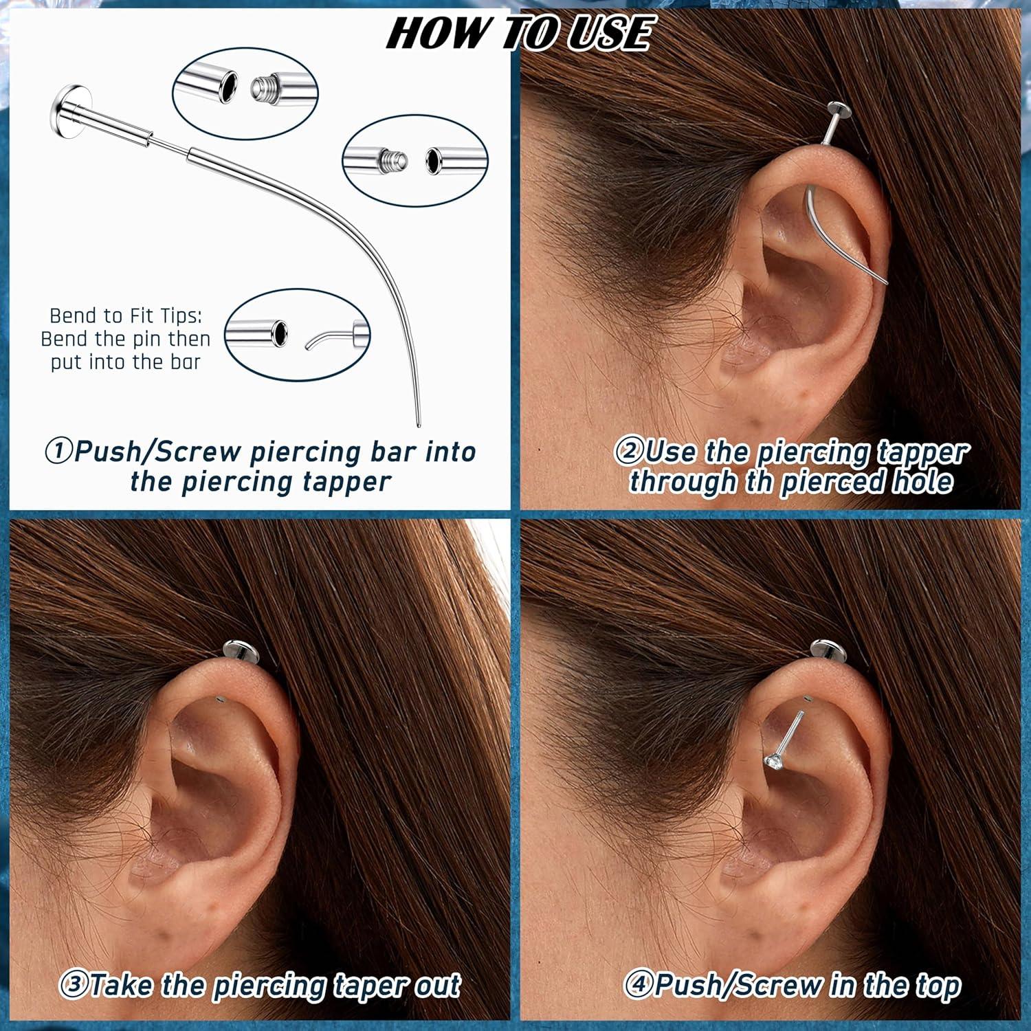 Herramienta de Inserción de Piercing LOLIAS 14G a 20G Titanio