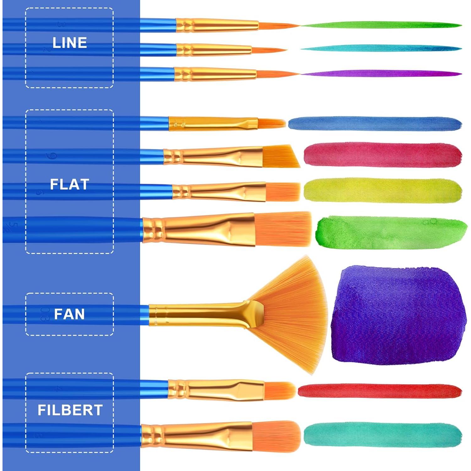 Juego de 10 Pinceles de Pintura Acrílica ESRICH - Multiusos