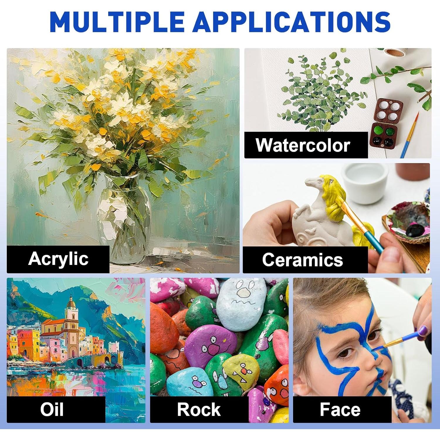 Juego de 10 Pinceles de Pintura Acrílica ESRICH - Multiusos