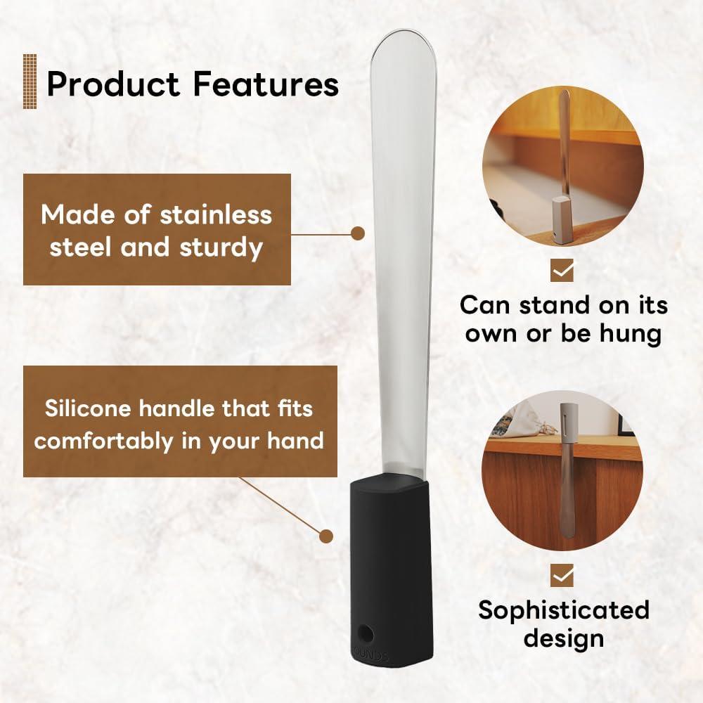 Calzador de Silicona y Acero Inoxidable Negro