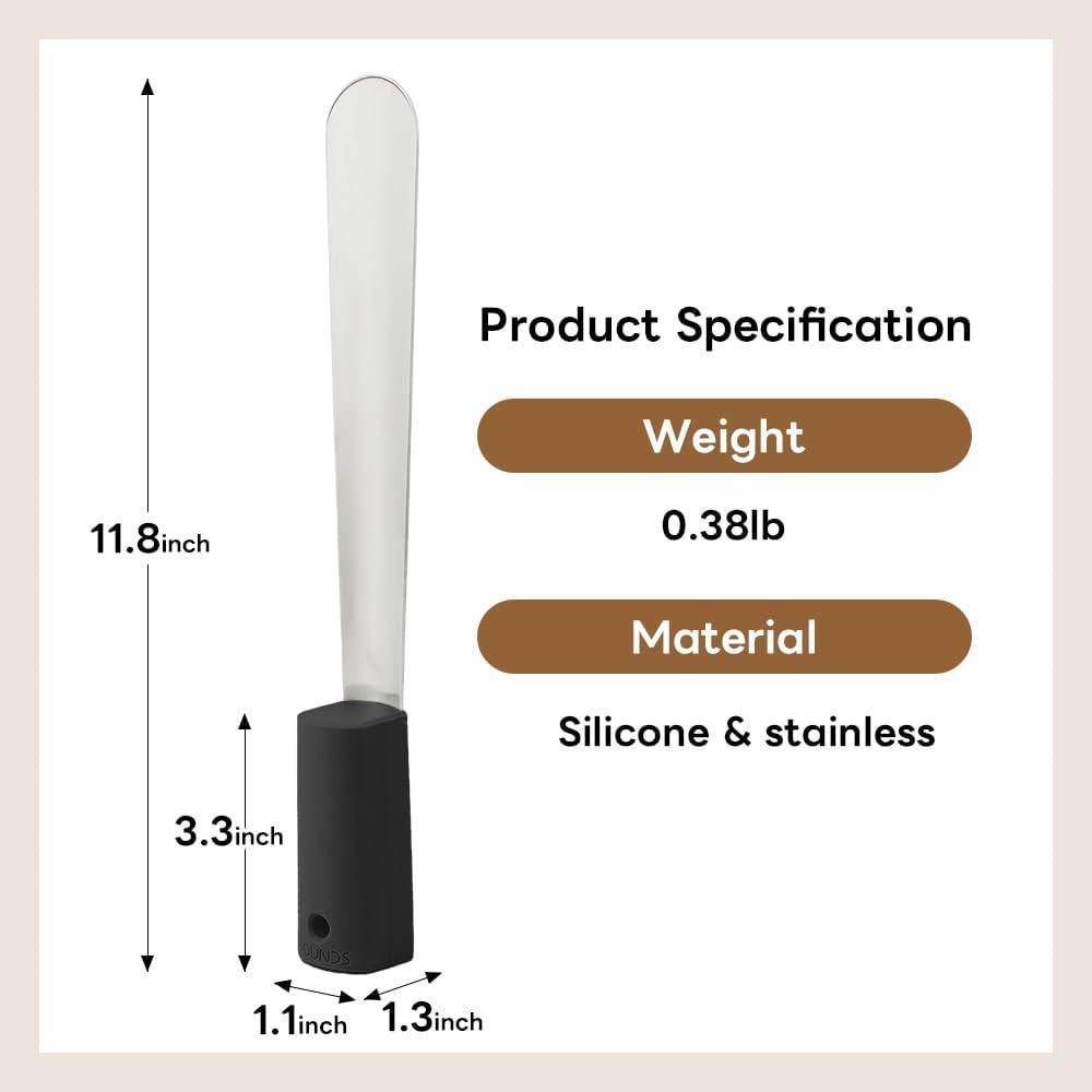 Calzador de Silicona y Acero Inoxidable Negro