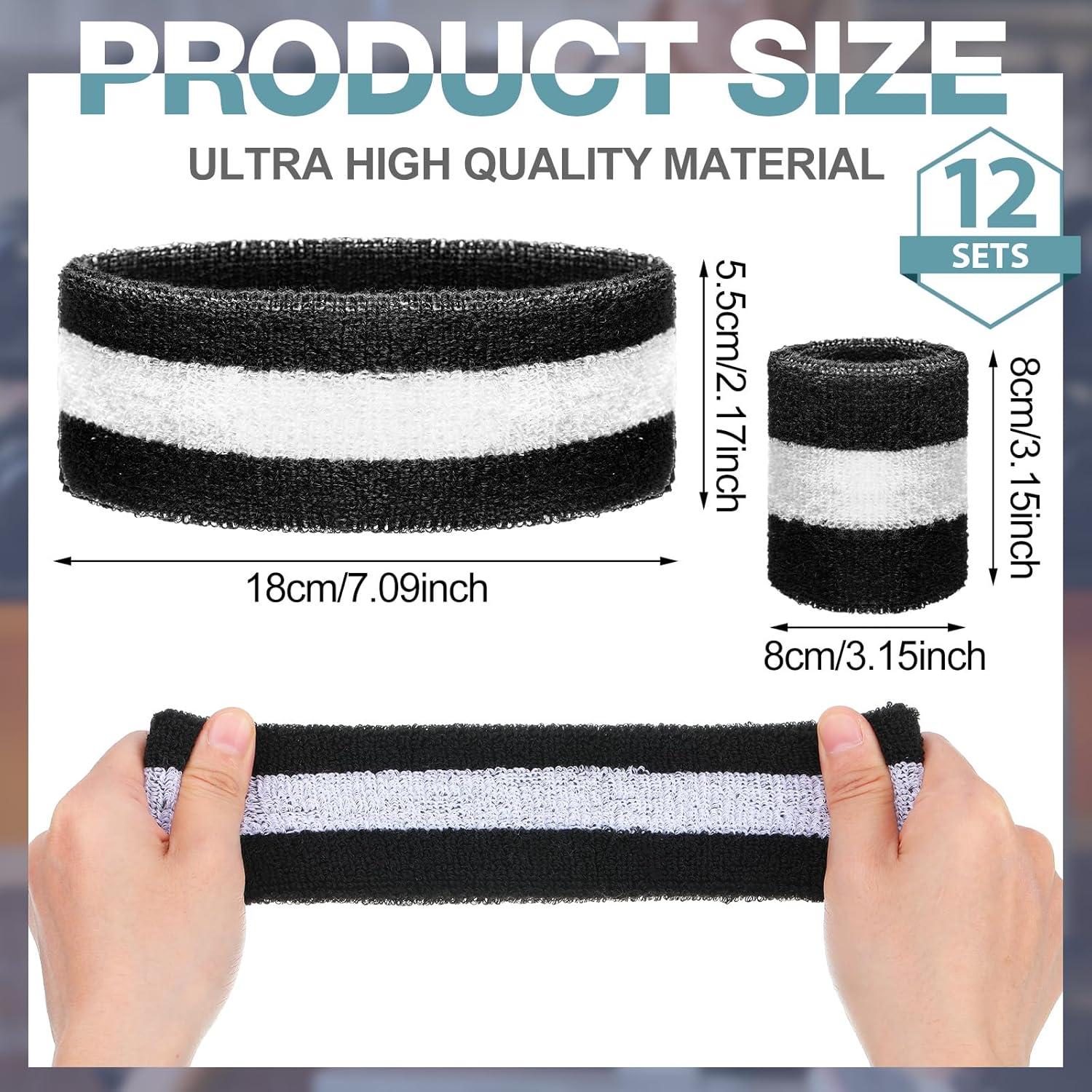 Conjunto de Muñequera y Diadema Eurzom 36 Pcs Neón para Deportes