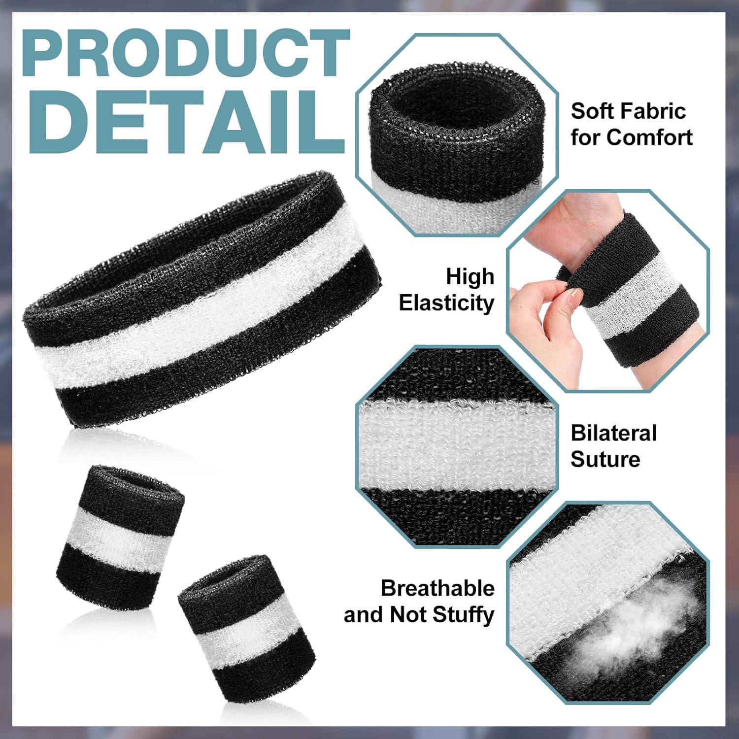 Conjunto de Muñequera y Diadema Eurzom 36 Pcs Neón para Deportes