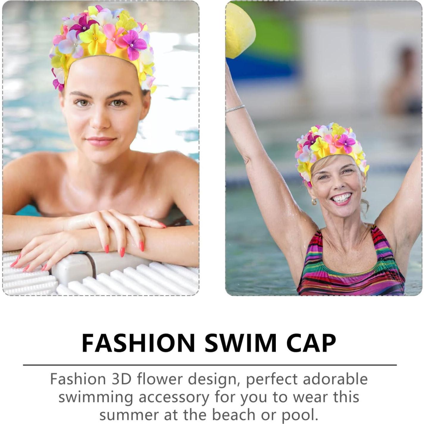 Gorro de natación IMIKEYA floral para mujeres - Nylon 20x18cm