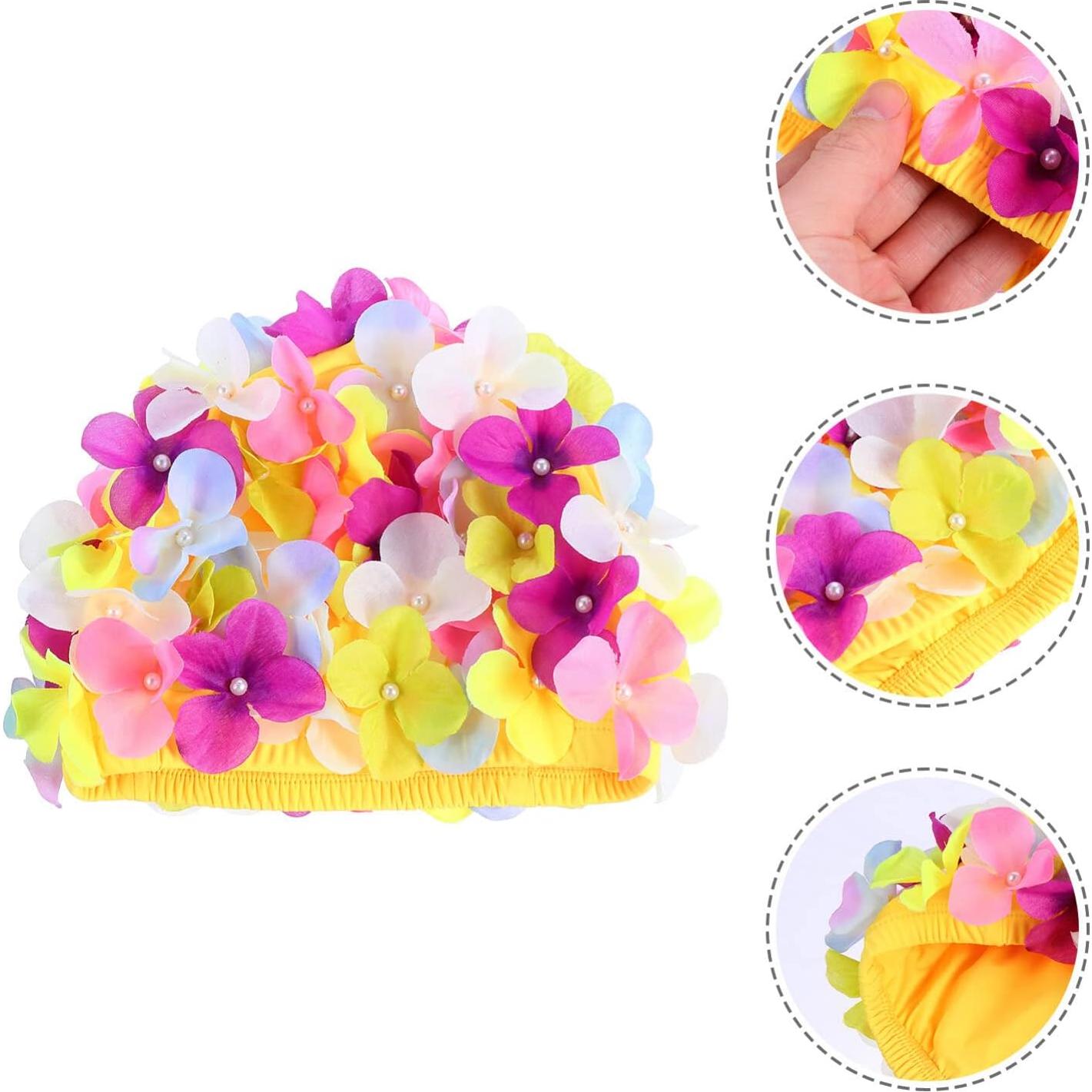 Gorro de natación IMIKEYA floral para mujeres - Nylon 20x18cm