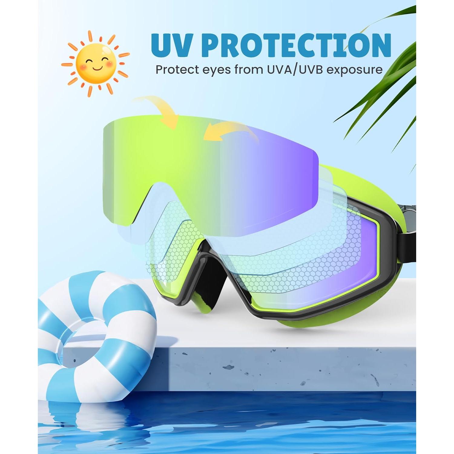 Gafas de natación NSSIW para niños 6-14 años - Antivaho y sin fugas