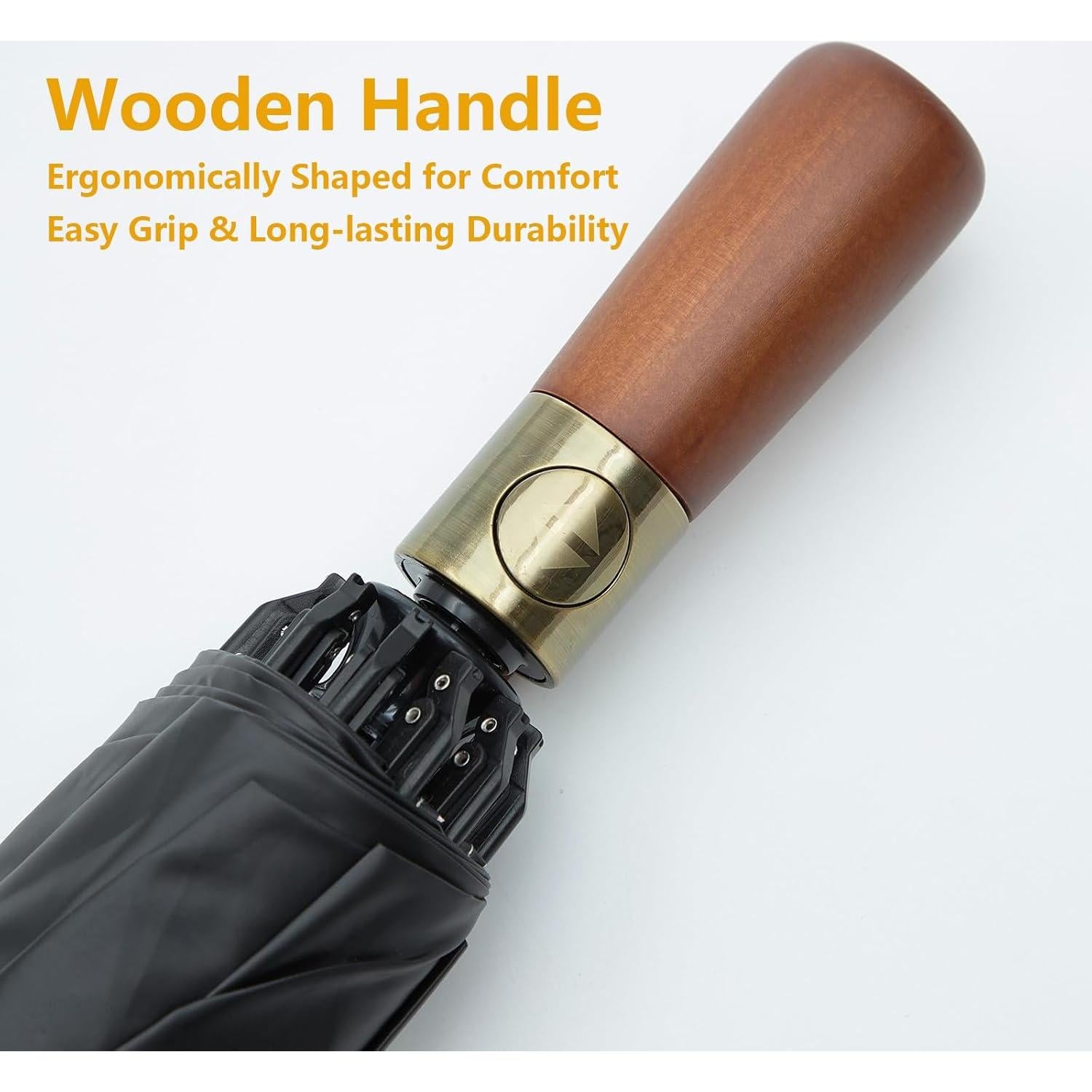 Paraguas Invertido Automático con Mango de Madera 116.8 cm