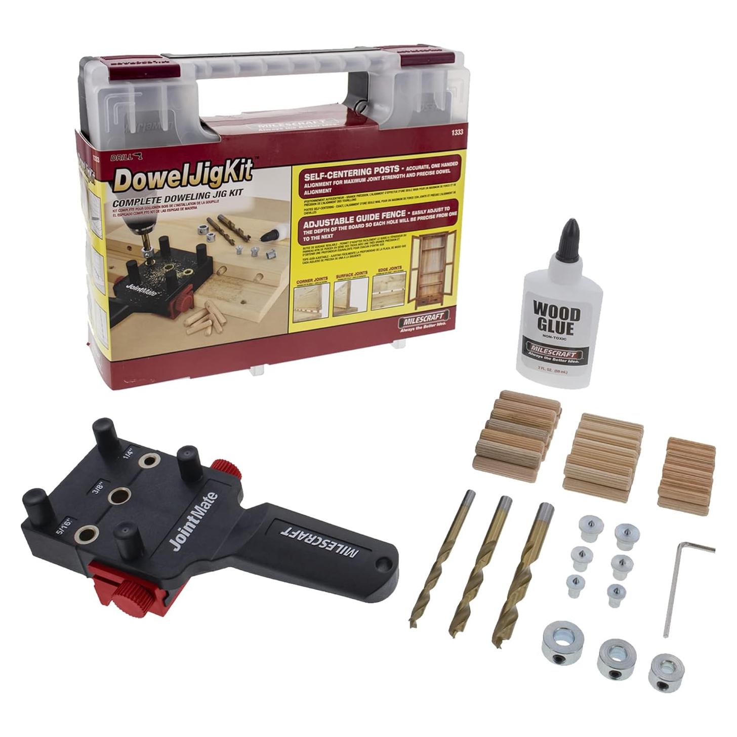 Kit Plantilla de Espigas Milescraft 1333 con Brocas y Pegamento