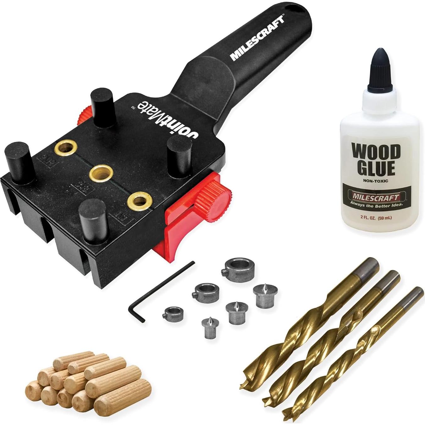 Kit Plantilla de Espigas Milescraft 1333 con Brocas y Pegamento