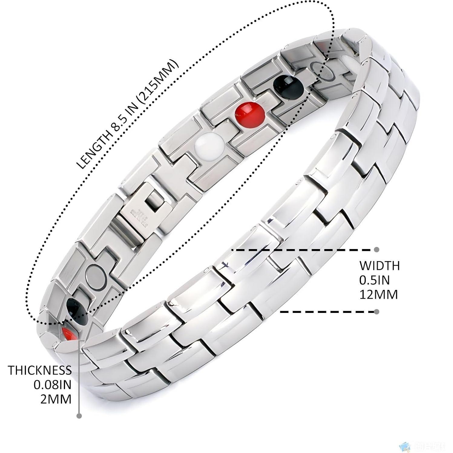 Pulsera Magnética Emmori de Acero Inoxidable Ajustable