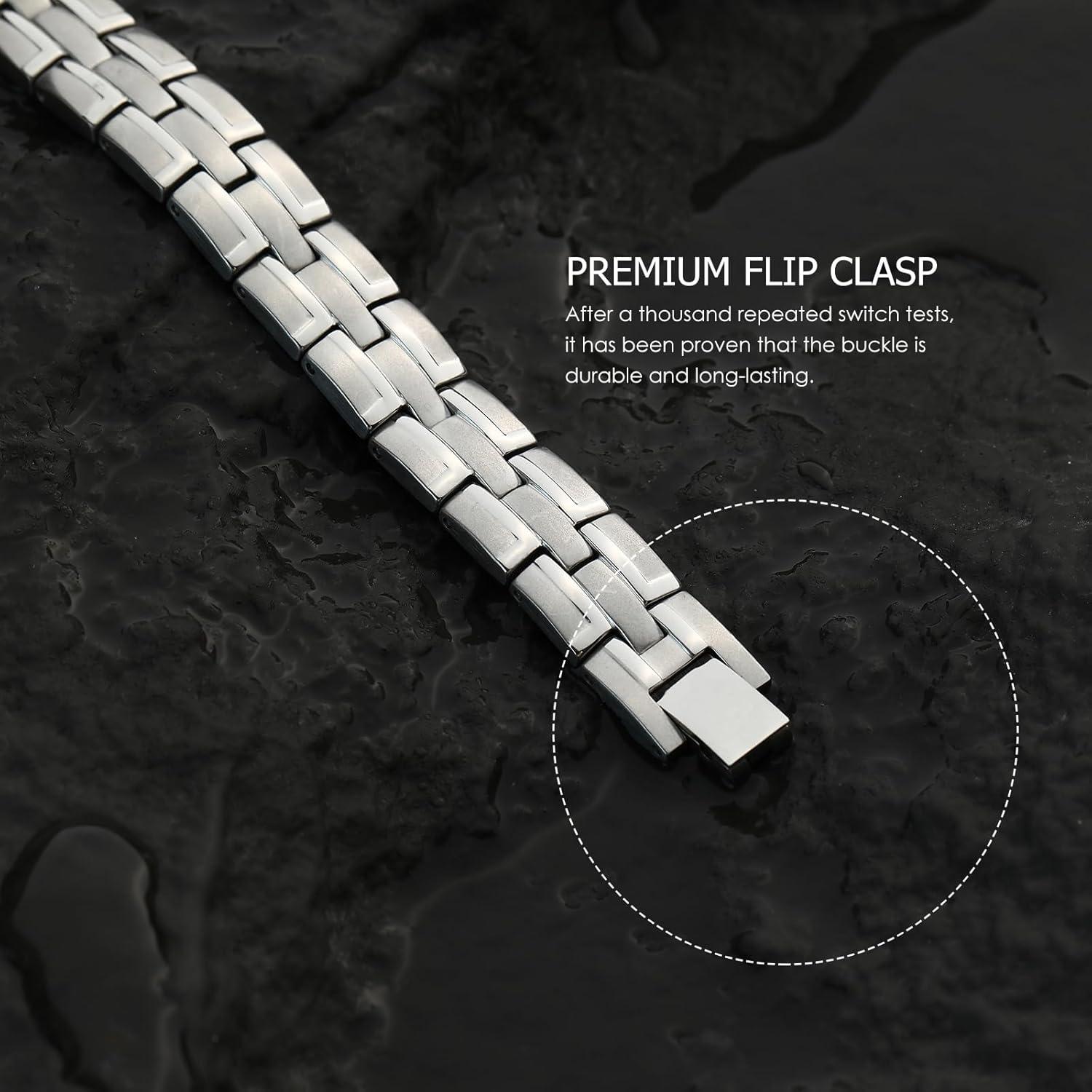 Pulsera Magnética Emmori de Acero Inoxidable Ajustable