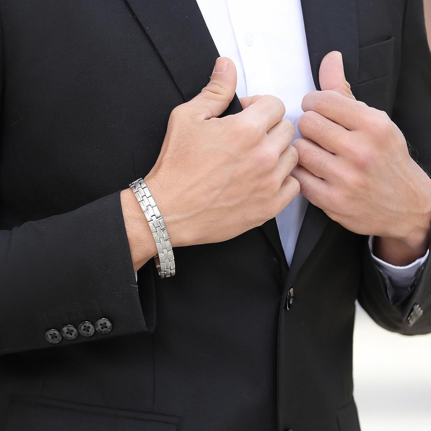 Pulsera Magnética Emmori de Acero Inoxidable Ajustable