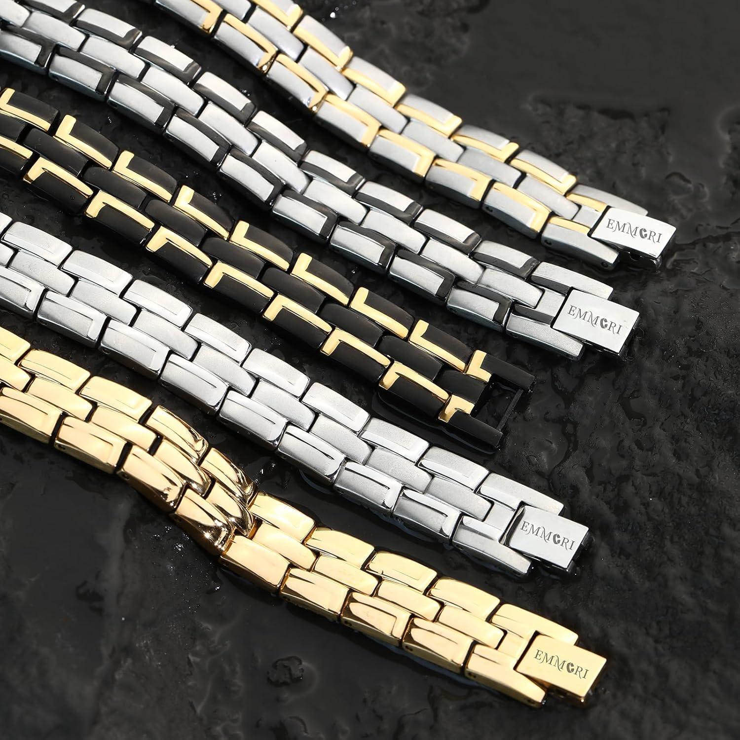 Pulsera Magnética Emmori de Acero Inoxidable Ajustable