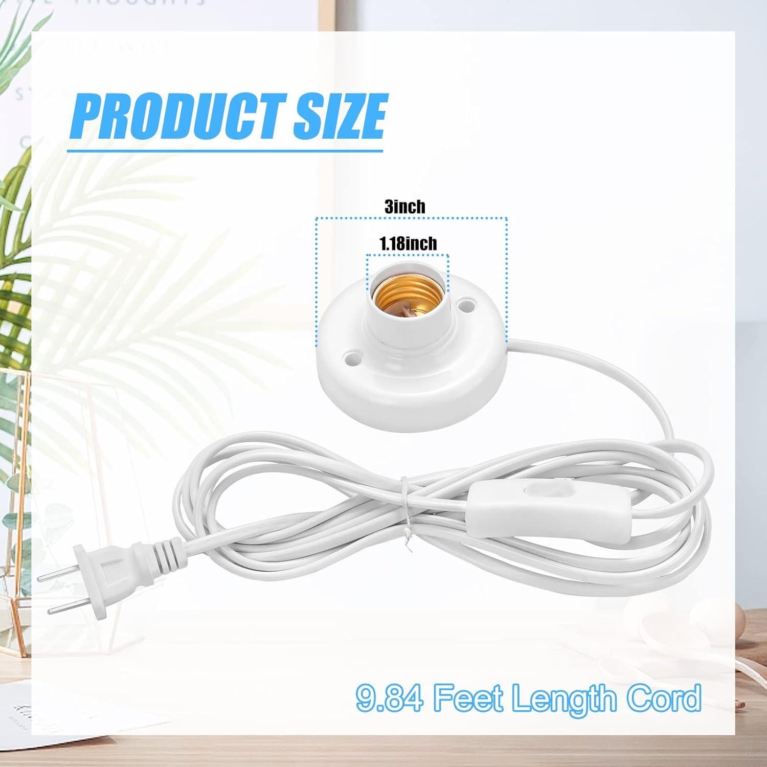 Portalámpara E26/E27 Aroakko con Cable de 3m y Interruptor