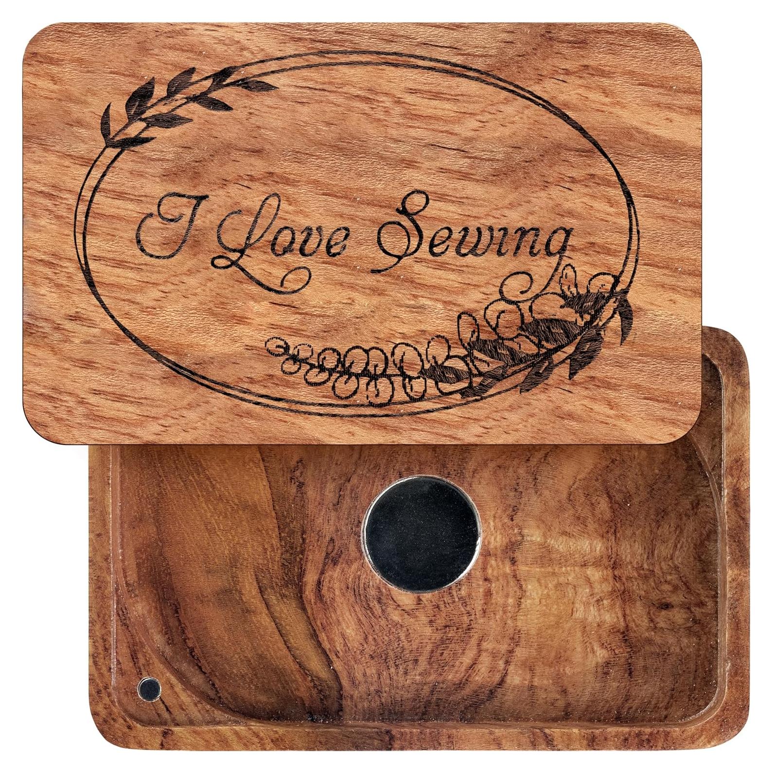 Caja de Almacenamiento de Agujas de Coser SAVINA - Madera, Magnética