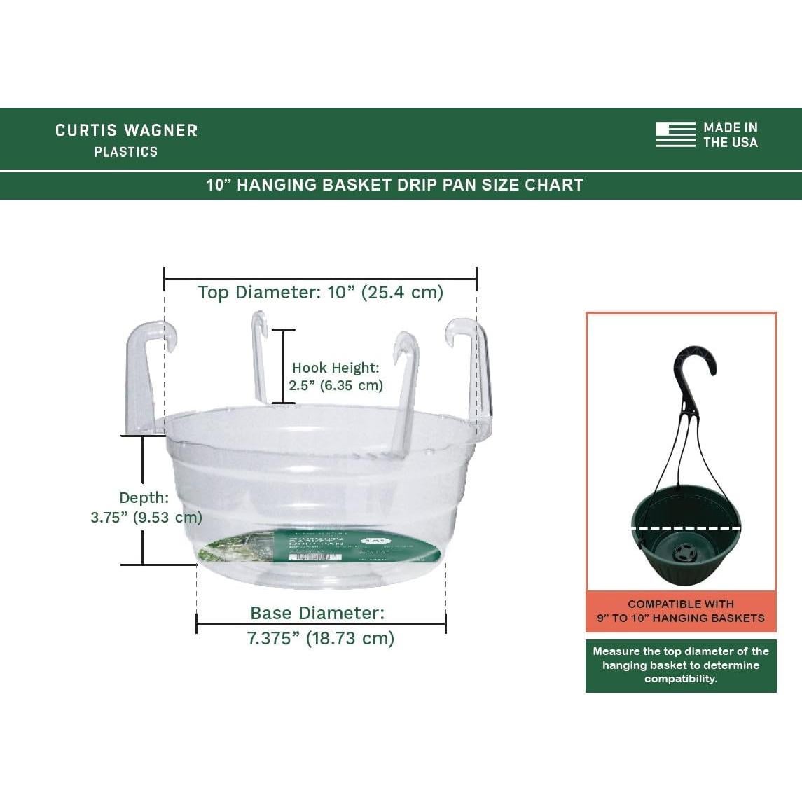 Bandejas de Goteo para Cestas Colgantes Curtis Wagner - Paquete de 5