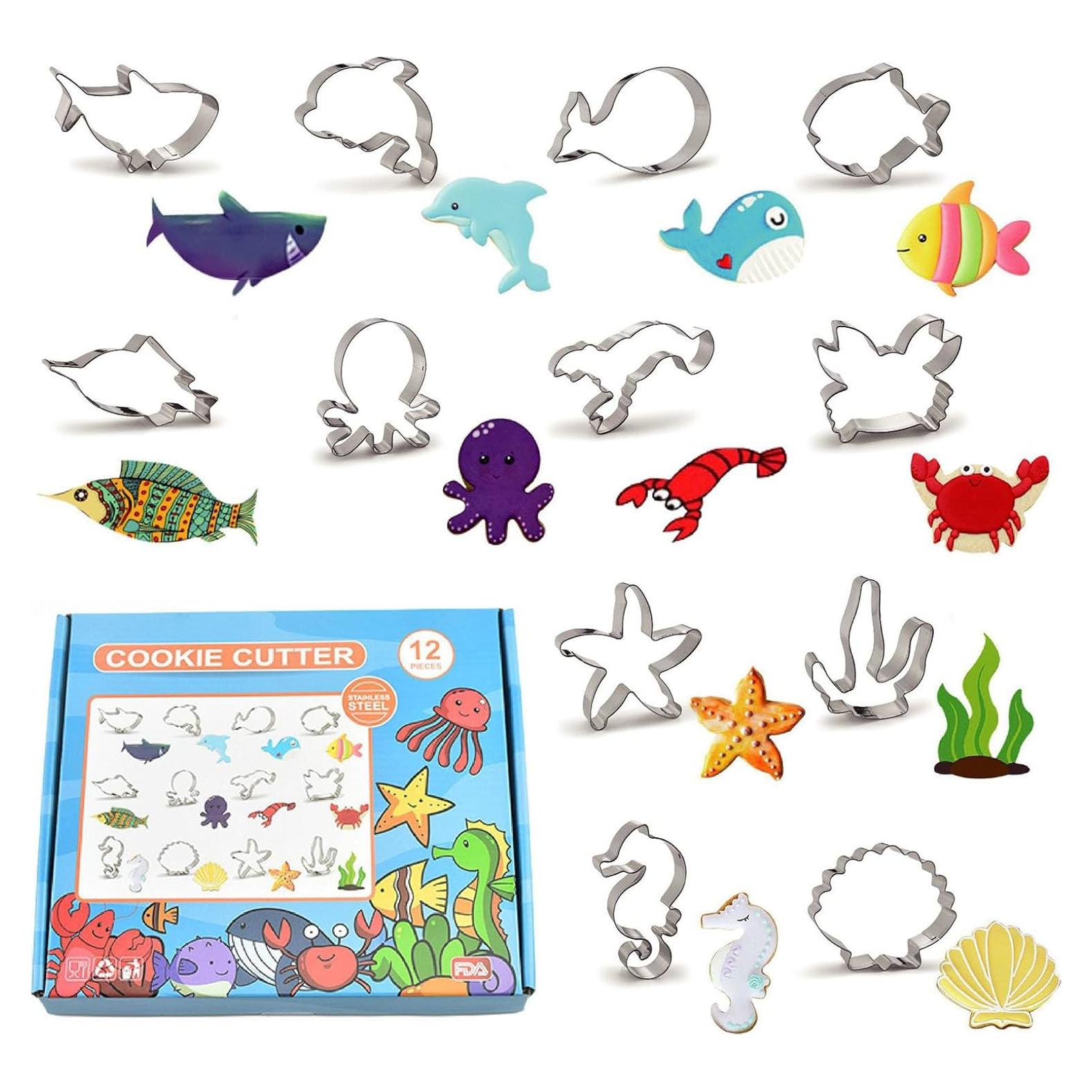 Set 12 Cortadores de Galletas Huisipool Animales Marinos