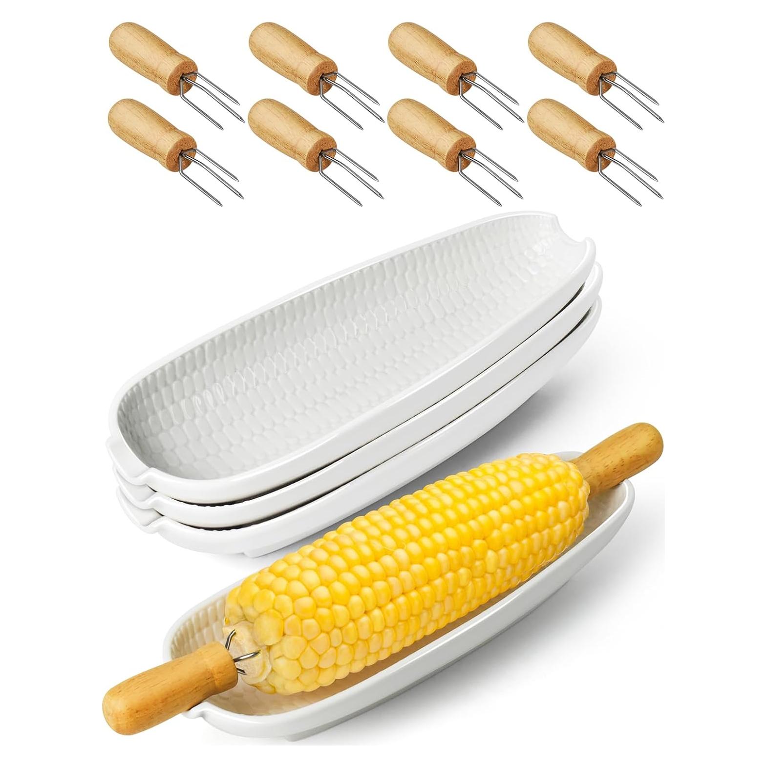 Juego de Platos de Cerámica Artcome con 8 Sujetadores de Madera