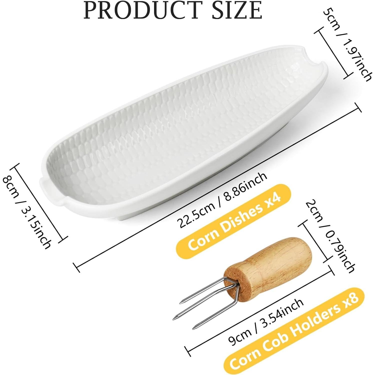 Juego de Platos de Cerámica Artcome con 8 Sujetadores de Madera