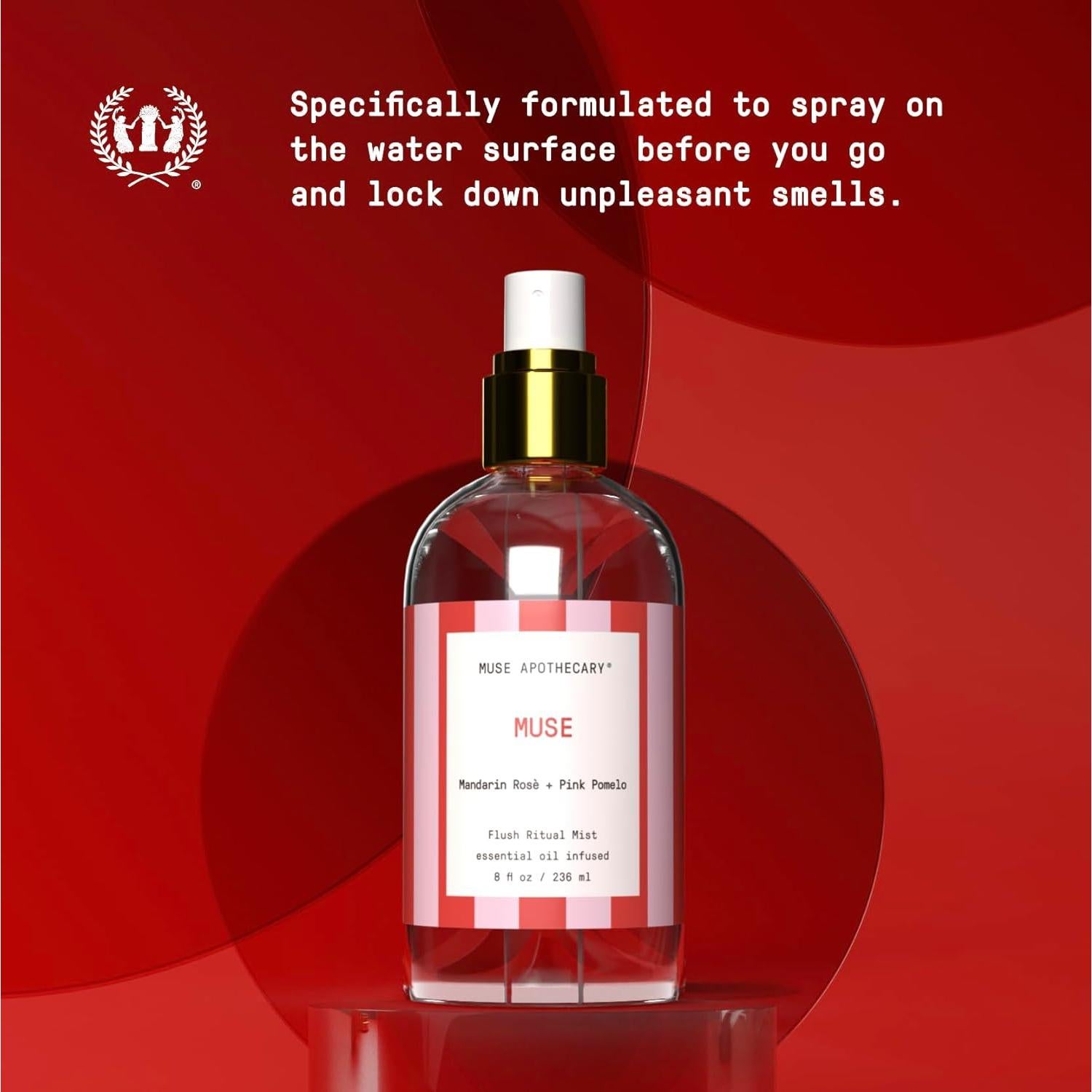 Spray Aromático para Inodoro Muse Apothecary 236.6 ml - Mandarina Rosé + Pomelo Rosa