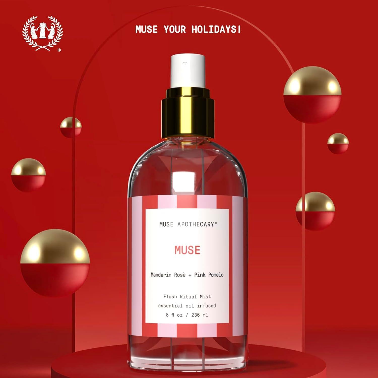 Spray Aromático para Inodoro Muse Apothecary 236.6 ml - Mandarina Rosé + Pomelo Rosa