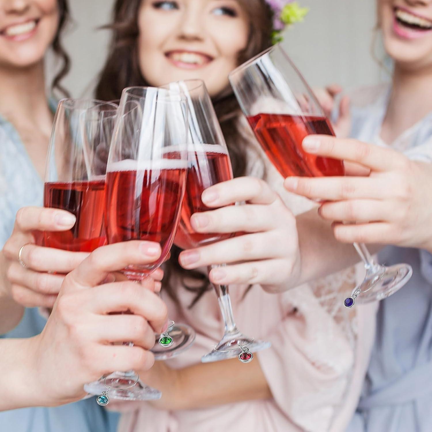 Marcadores de Copas de Vino Junkin 12 Pcs Estilo Piedra de Nacimiento