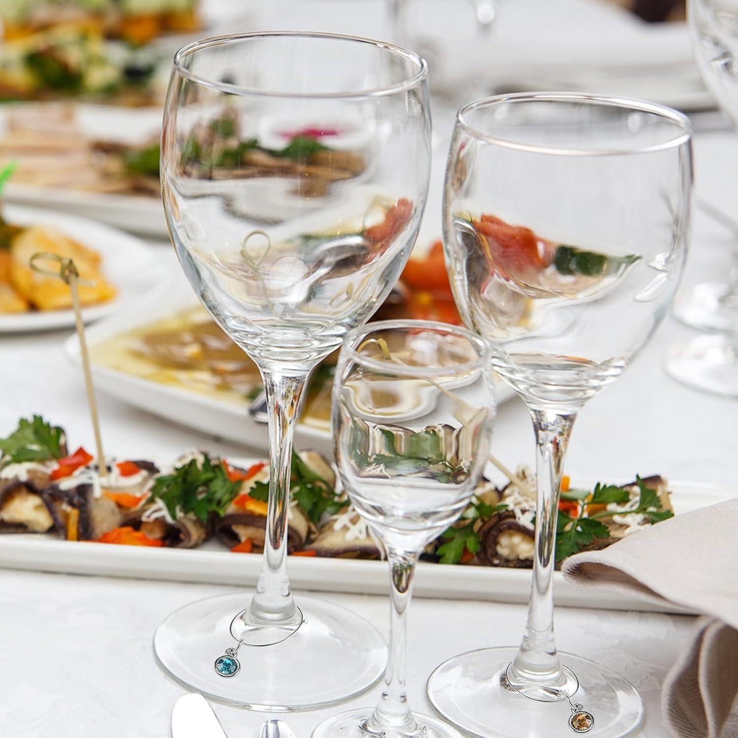 Marcadores de Copas de Vino Junkin 12 Pcs Estilo Piedra de Nacimiento