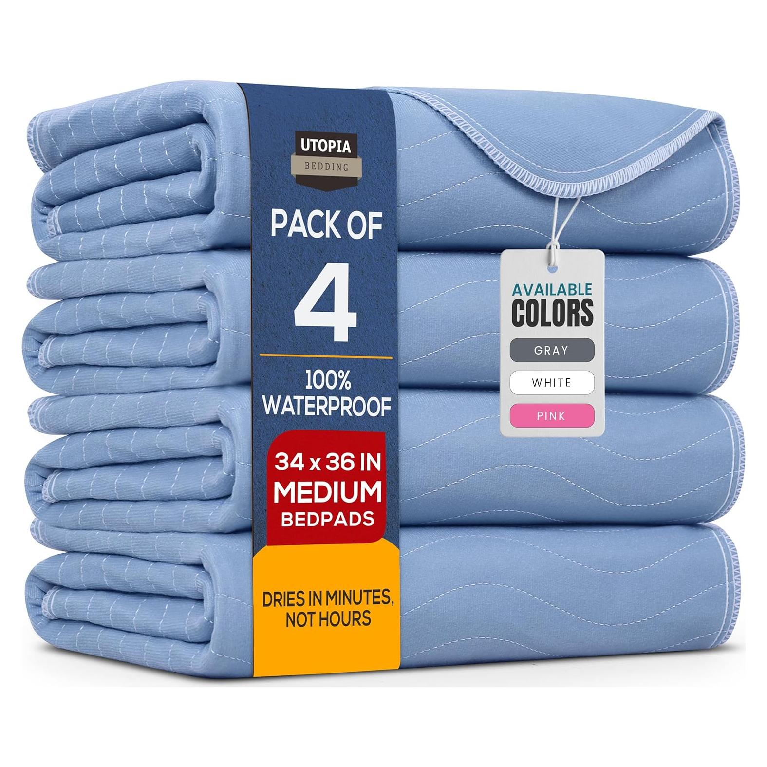 Almohadillas Lavables Utopia Bedding 100x70 cm Paquete de 4