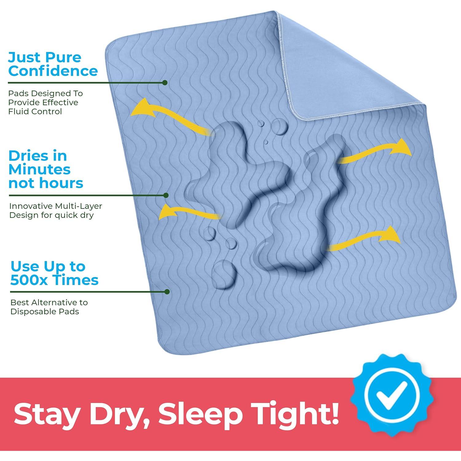 Almohadillas Lavables Utopia Bedding 100x70 cm Paquete de 4