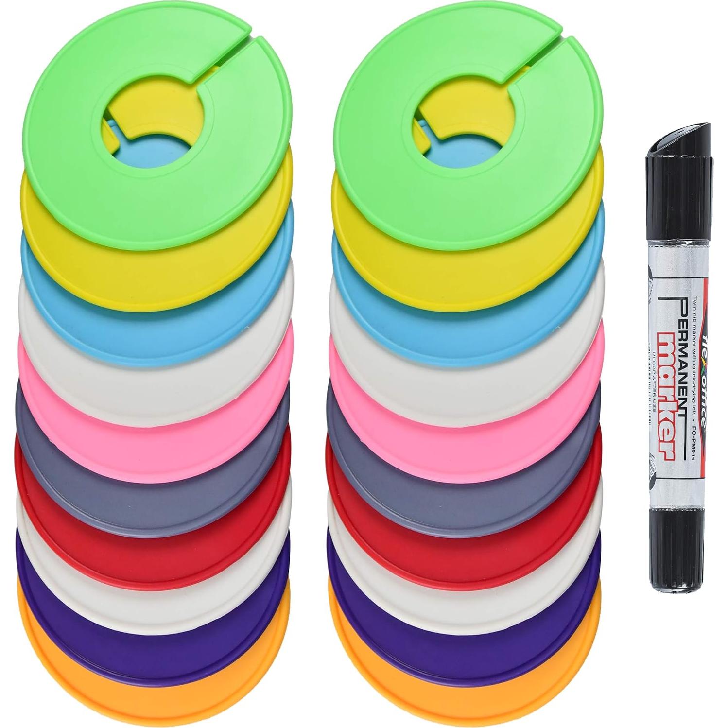 Divisores de Closet AMT 20 Piezas Redondos con Marcador