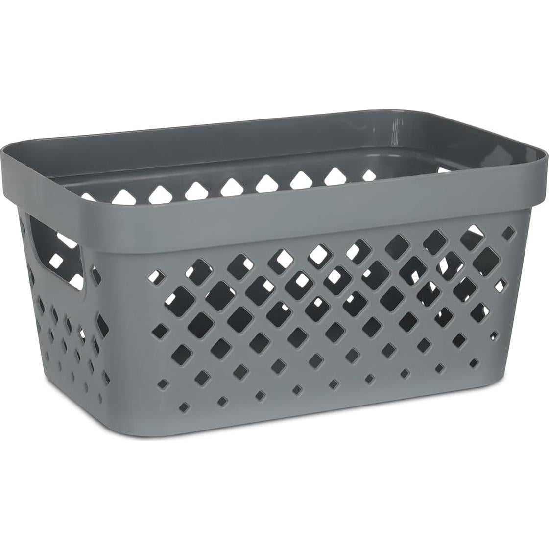 Set de 6 Cestas de Plástico Glad para Almacenamiento 4L Gris