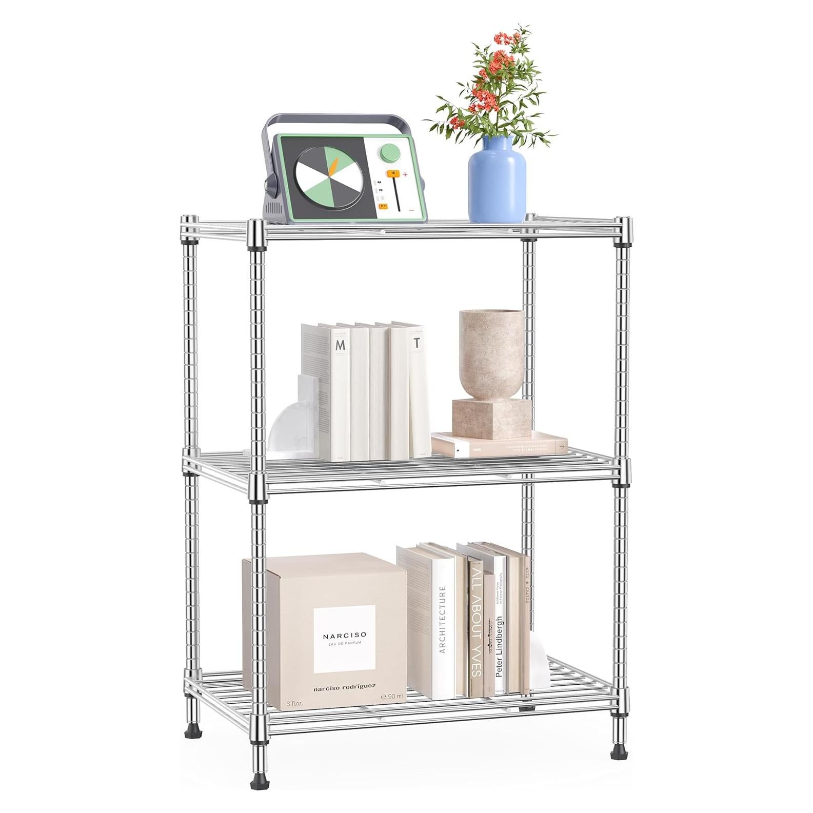 Estante de Alambre IZEUK 3 Niveles 45x30x67 cm Cromo