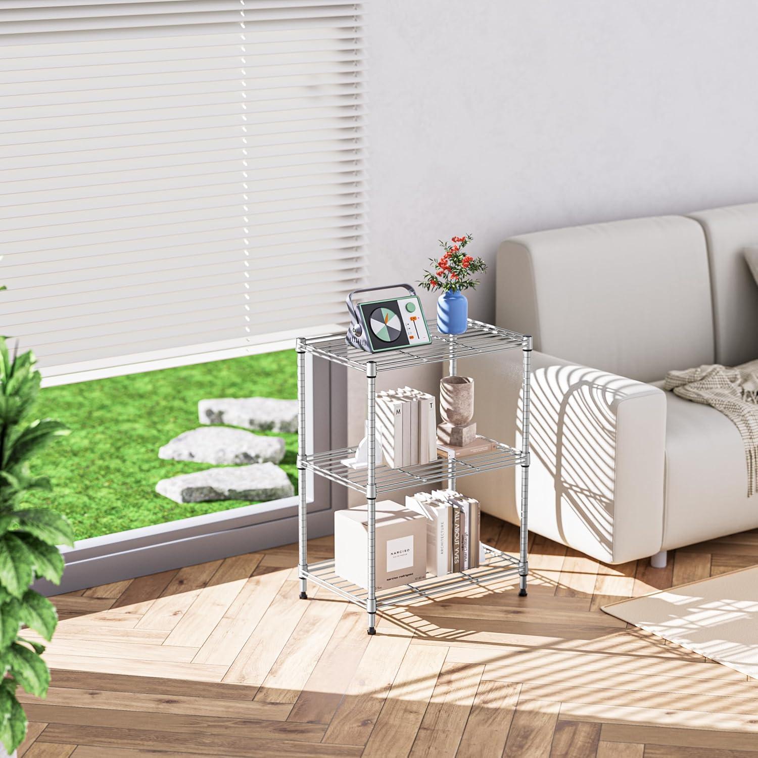 Estante de Alambre IZEUK 3 Niveles 45x30x67 cm Cromo