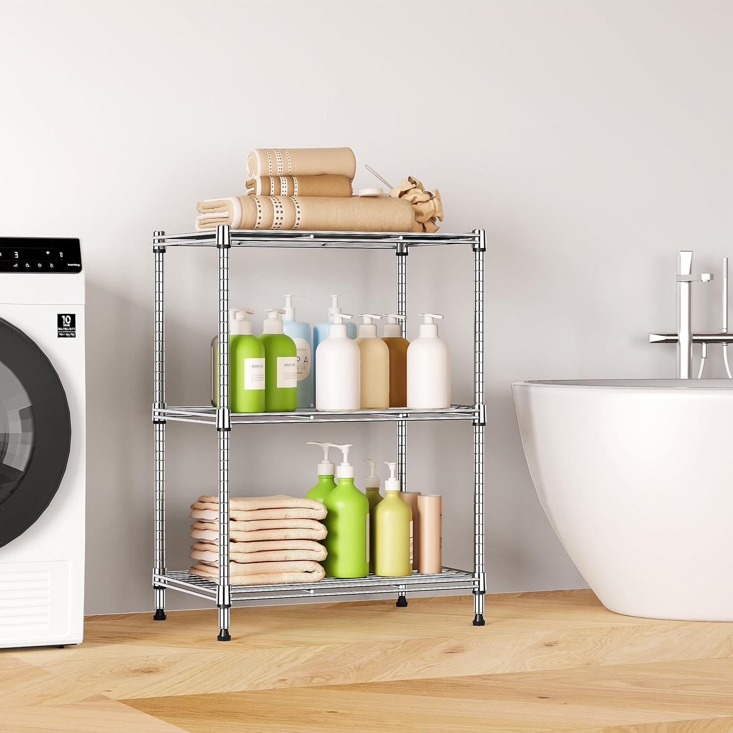 Estante de Alambre IZEUK 3 Niveles 45x30x67 cm Cromo