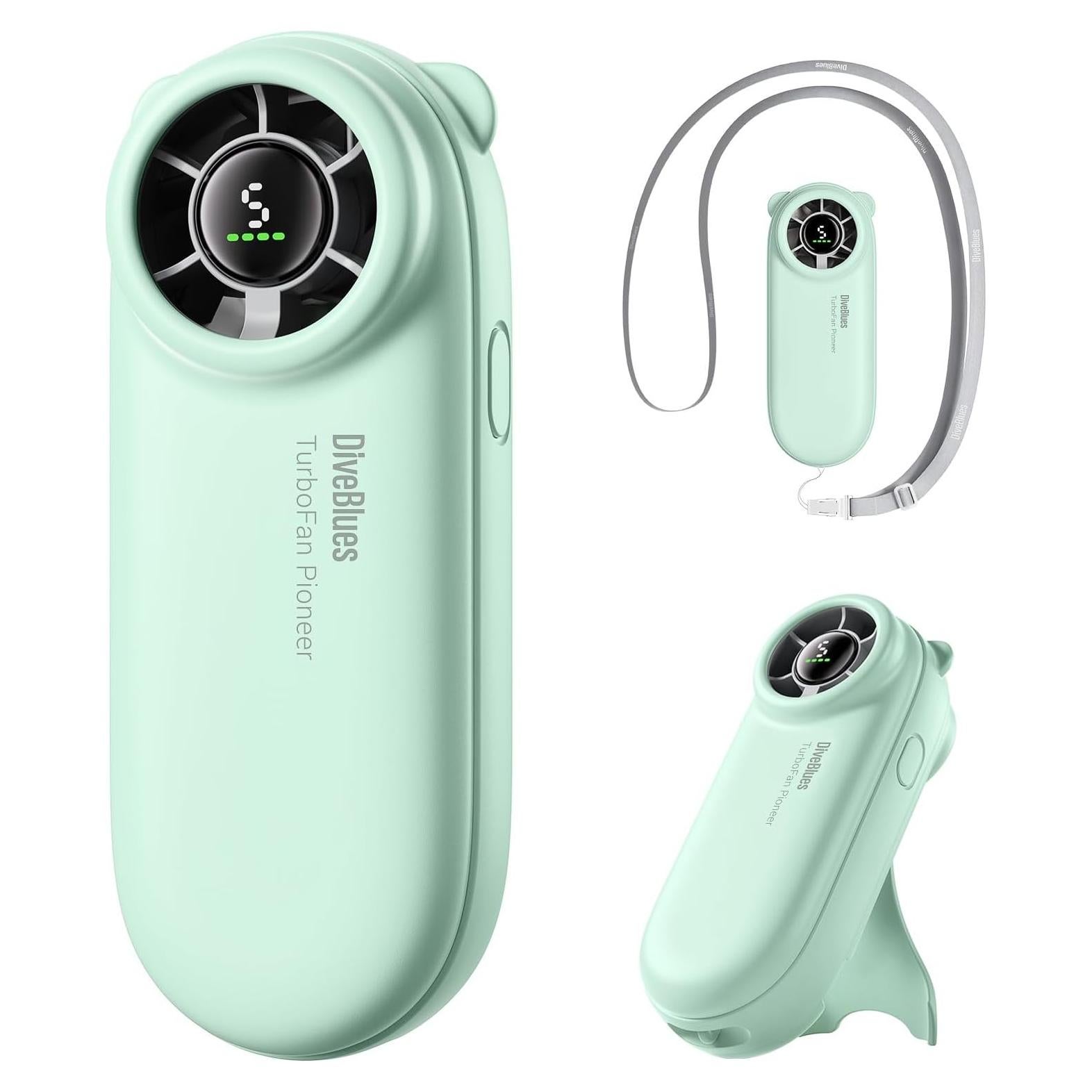 Ventilador de Mano Portátil Diveblues TurboBear - 5 Niveles, 2000mAh