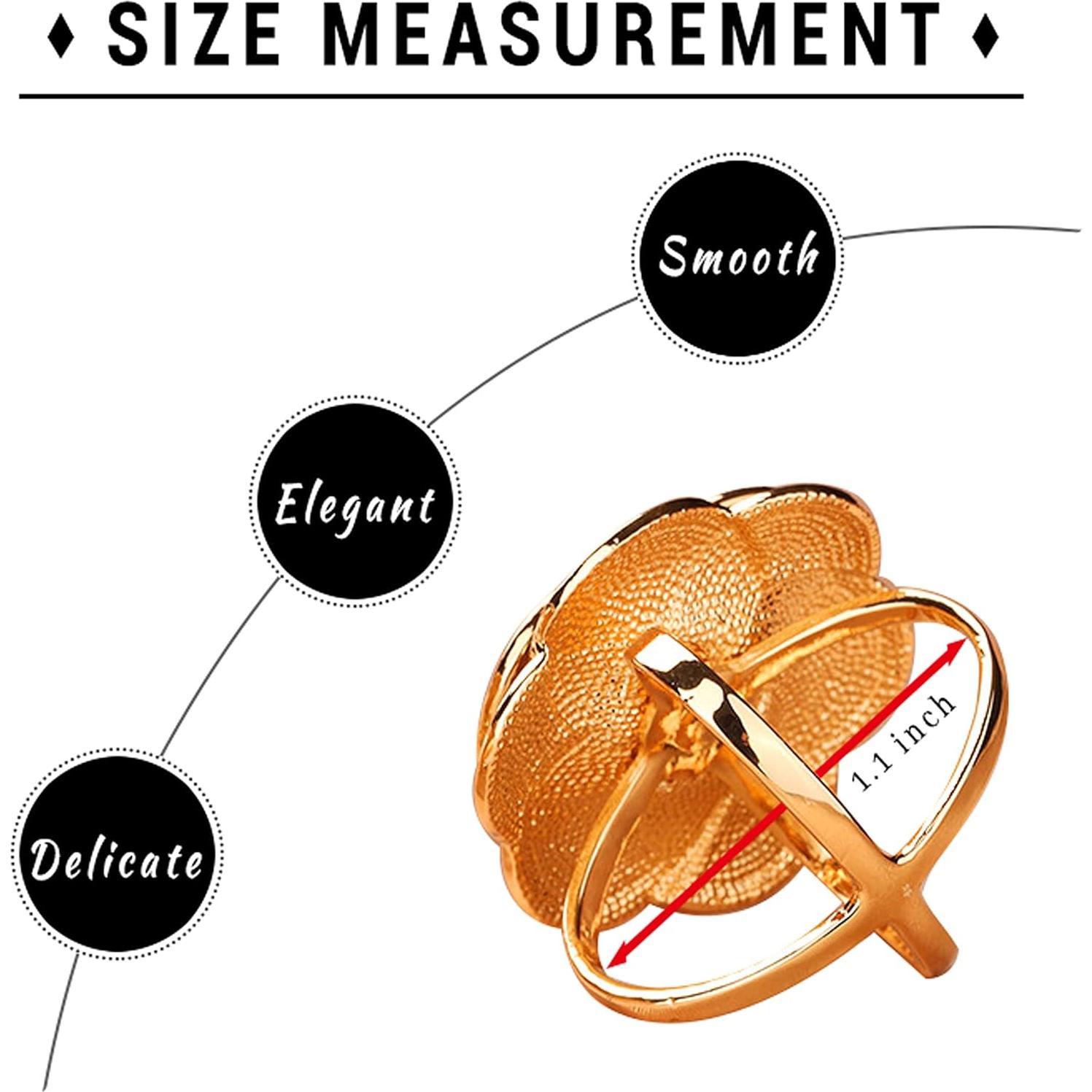 Clip de Bufanda de Seda Tijeyi - 3 Piezas, Flor de Camelia