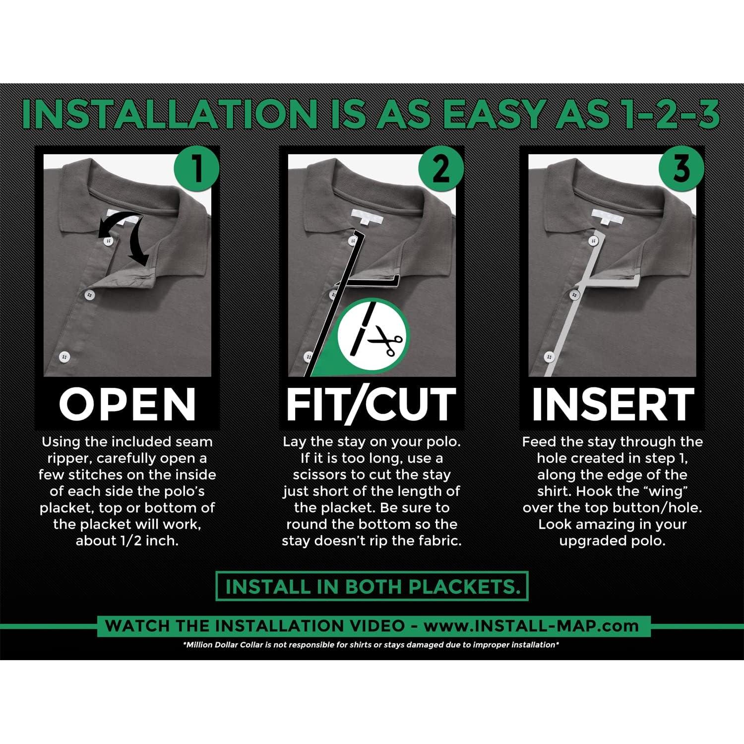 Collar Million Dollar Collar Inserto para Camisas Polo 5 Piezas