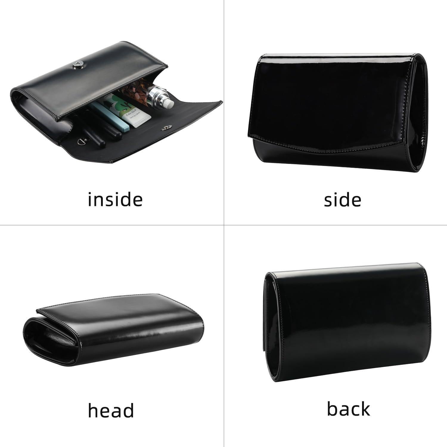 Bolso de Noche de Cuero Sintético WALLYN'S Negro 22.4x15.2cm