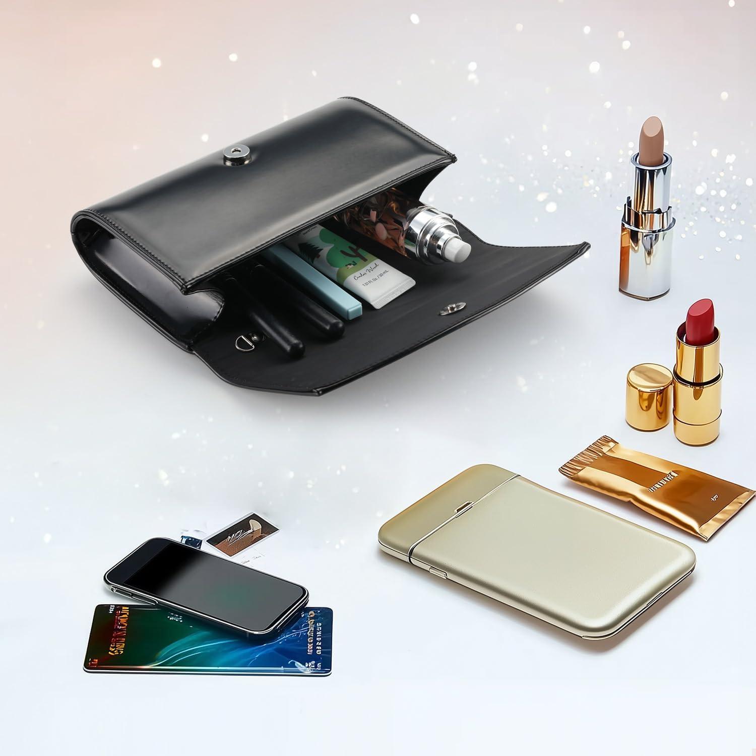 Bolso de Noche de Cuero Sintético WALLYN'S Negro 22.4x15.2cm